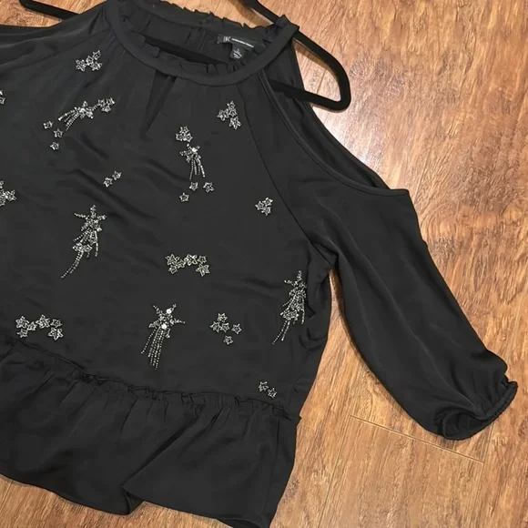 I.N.C. International Concepts Black Embroidered Women's Top Size L (USED) - Picture 7 of 7